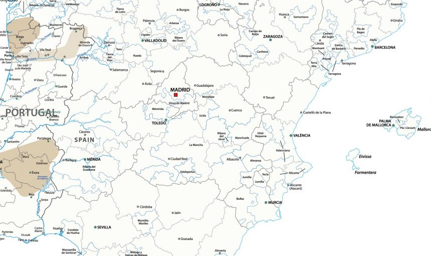 Carte des régions de Vintage Tours - Portugal