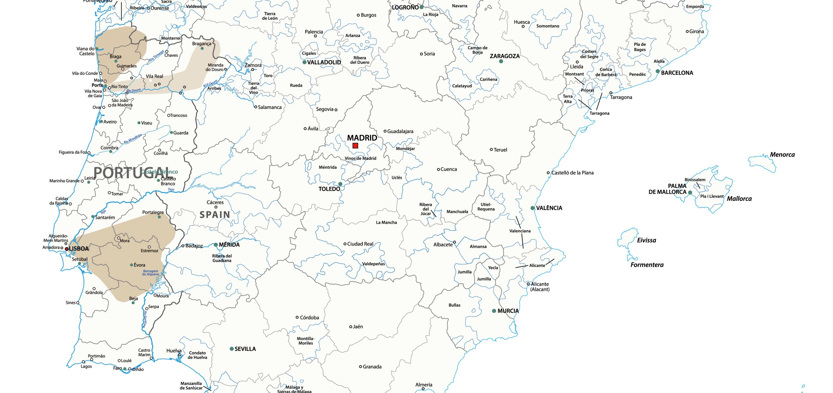 Übersichtskarte Vintage Tours Regionen – Portugal